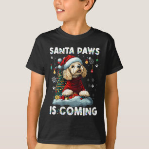 Weihnachtsbaumleuchten von Frauen in Poodle T-Shirt