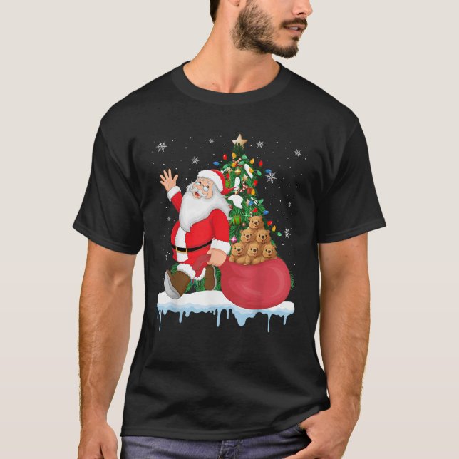 Weihnachtsbaumleuchten Wombat Animal T-Shirt (Vorderseite)