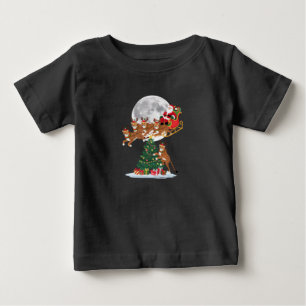 Weihnachtsbaumlichter Lustiger Weihnachtsmann reit Baby T-shirt