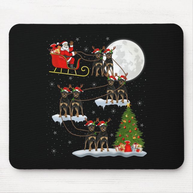 Weihnachtsbaumlichter Lustiger Weihnachtsmann reit Mousepad (Vorne)