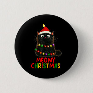 Weihnachtsbaumlichter Schwarze Katze Xmas Schlafan Button