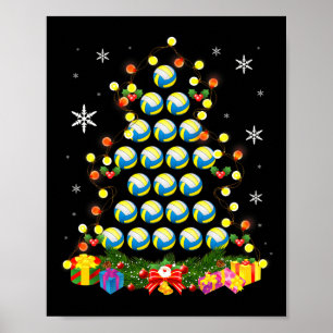 Weihnachtsbaumlichter Volleyball Ball Weihnachtsma Poster