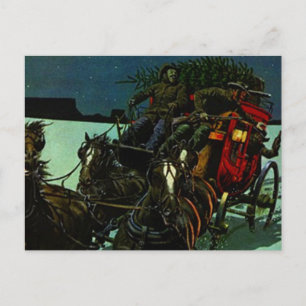 Weihnachtsbaumlieferung Weststagecoach Feiertagspostkarte