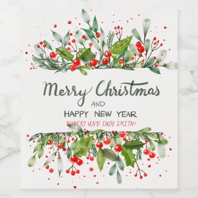 Weihnachtsbaummagie Weinetikett (Einzelnes Label)