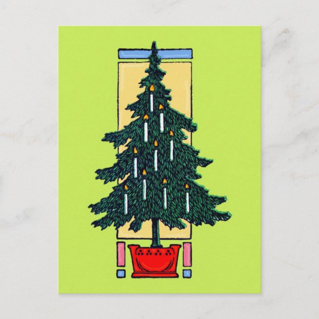 Weihnachtsbaummalerei Feiertagspostkarte (Vorderseite)
