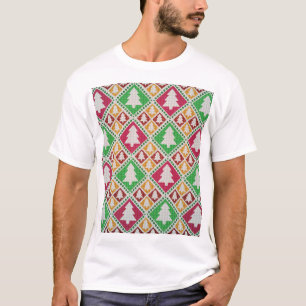 Weihnachtsbaummuster aus dem 19. Jahrhundert. T-Shirt