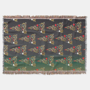 Weihnachtsbaummuster aus grünem Gold Decke