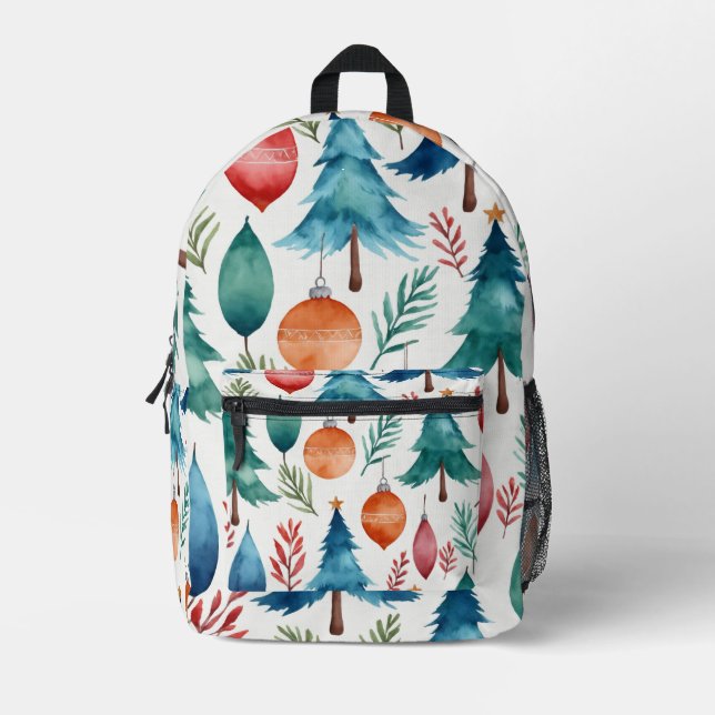 Weihnachtsbaummuster Bedruckter Rucksack (Vorderseite)