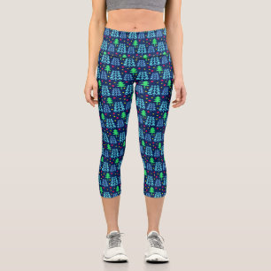 Weihnachtsbaummuster Capri Leggings