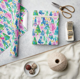 Weihnachtsbaummuster Geschenkpapier