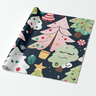 Weihnachtsbaummuster Geschenkpapier