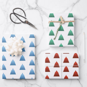 Weihnachtsbaummuster Geschenkpapier Set