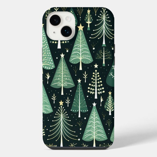 Weihnachtsbaummuster iPhone Hülle (Rückseite)