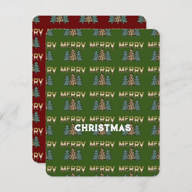 Weihnachtsbaummuster Karte (Vorne/Hinten)