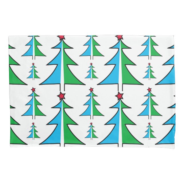 Weihnachtsbaummuster Kissenbezug (Vorderseite-Links)