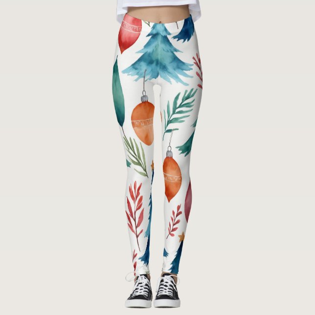 Weihnachtsbaummuster Leggings (Vorderseite)