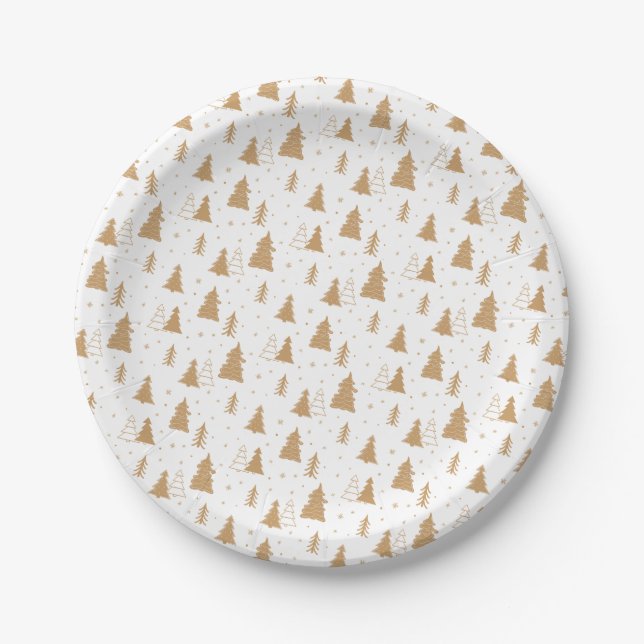 Weihnachtsbaummuster Pappteller (Vorderseite)