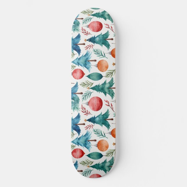 Weihnachtsbaummuster Skateboard (Vorderseite)