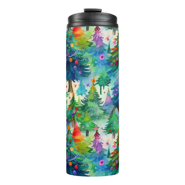 Weihnachtsbaummuster Thermosbecher (Vorderseite)