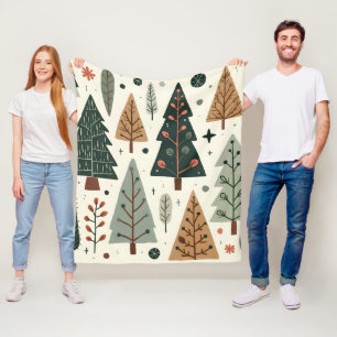 Weihnachtsbaummuster Vintager Urlaub Fleecedecke
