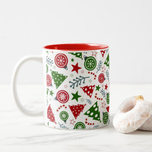 Weihnachtsbaummuster Zweifarbige Tasse