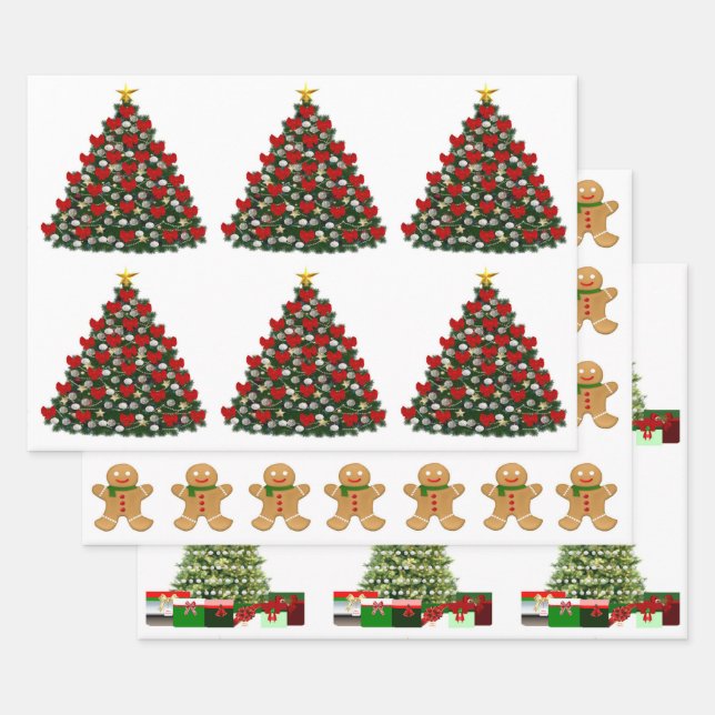 Weihnachtsbaumpapier Geschenkpapier Set (Set)