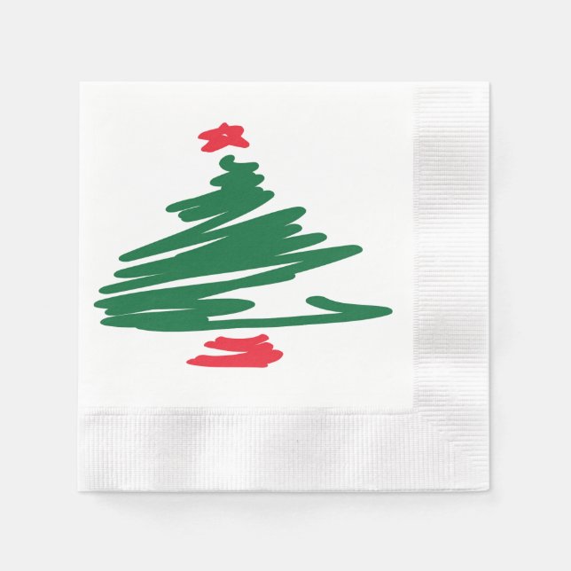 Weihnachtsbaumpapier Napkin Serviette (Vorderseite)