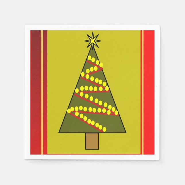 Weihnachtsbaumpapier Napkin Serviette (Vorderseite)