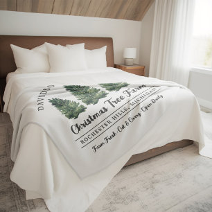 Weihnachtsbaumplantagen Familienname Personalisier Fleecedecke