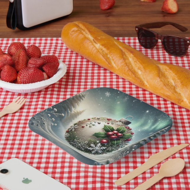 Weihnachtsbaumplatten Pappteller (Picknick)