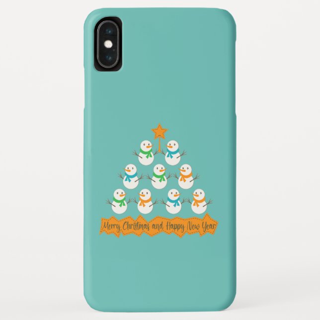 Weihnachtsbaumpyramide aus Weihnachtsschneemännern Case-Mate iPhone Hülle (Rückseite)