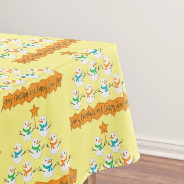 Weihnachtsbaumpyramide aus Weihnachtsschneemännern Tischdecke (Beispiel)