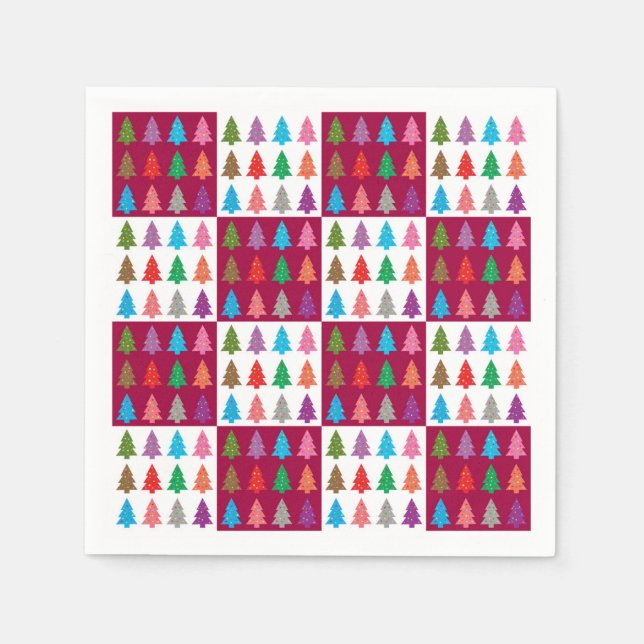 Weihnachtsbaumquiltmuster Serviette (Vorderseite)