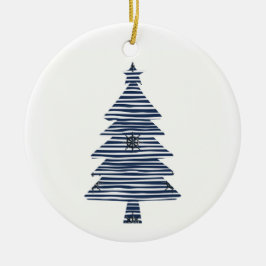 Weihnachtsbaumrad des Schiffes an der Küste Keramik Ornament