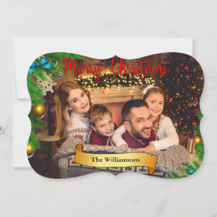 Weihnachtsbaumrahmen mit Extravagantem Foto aus Go Feiertagskarte