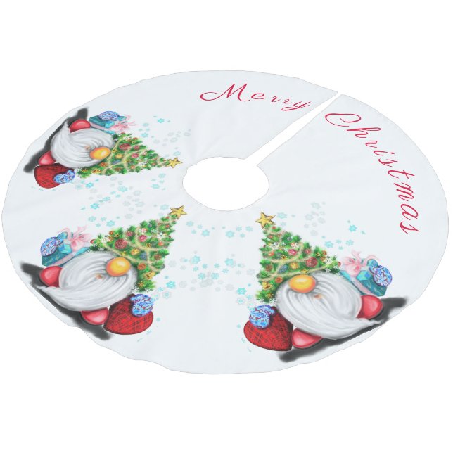 Weihnachtsbaumrock kommt mit Geschenken für Sie Polyester Weihnachtsbaumdecke (Schrägansicht)