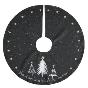 Weihnachtsbaumrock mit Gold-Sternen Polyester Weihnachtsbaumdecke