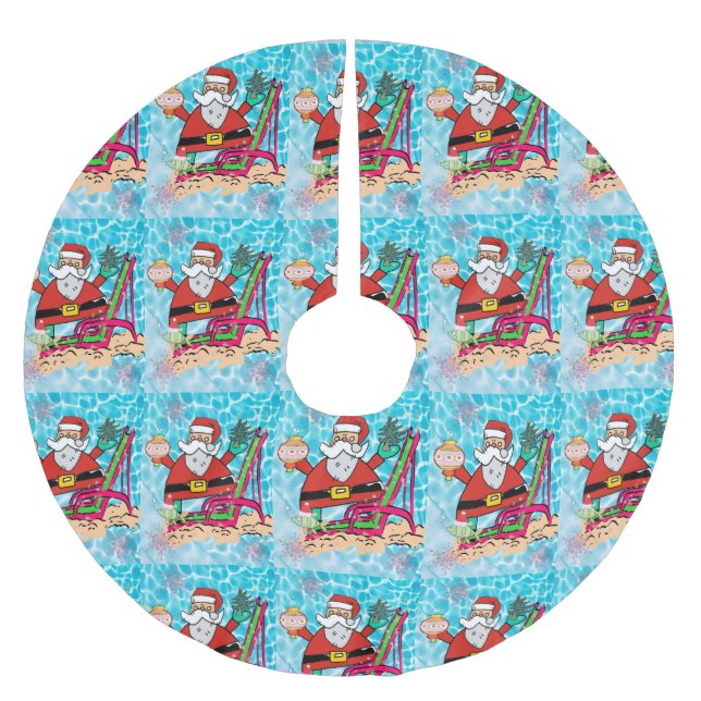 Weihnachtsbaumrock Santa Polyester Weihnachtsbaumdecke (Vorderseite)