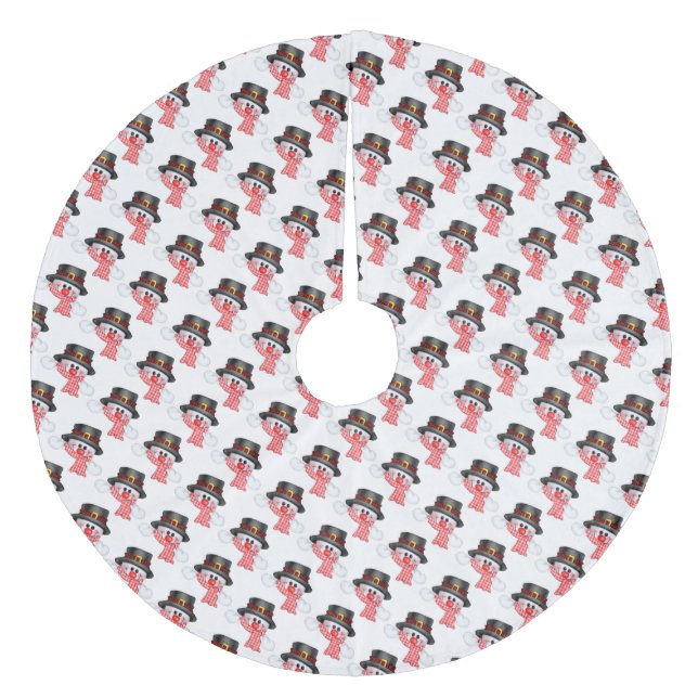 Weihnachtsbaumrock/Schneemann Fleece Weihnachtsbaumdecke (Vorderseite)
