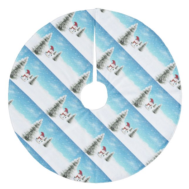 Weihnachtsbaumrock/Schneemann Fleece Weihnachtsbaumdecke (Vorderseite)