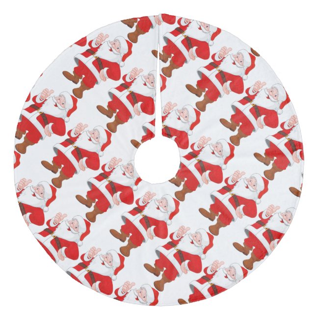 Weihnachtsbaumrock/Weihnachtsmann Fleece Weihnachtsbaumdecke (Vorderseite)