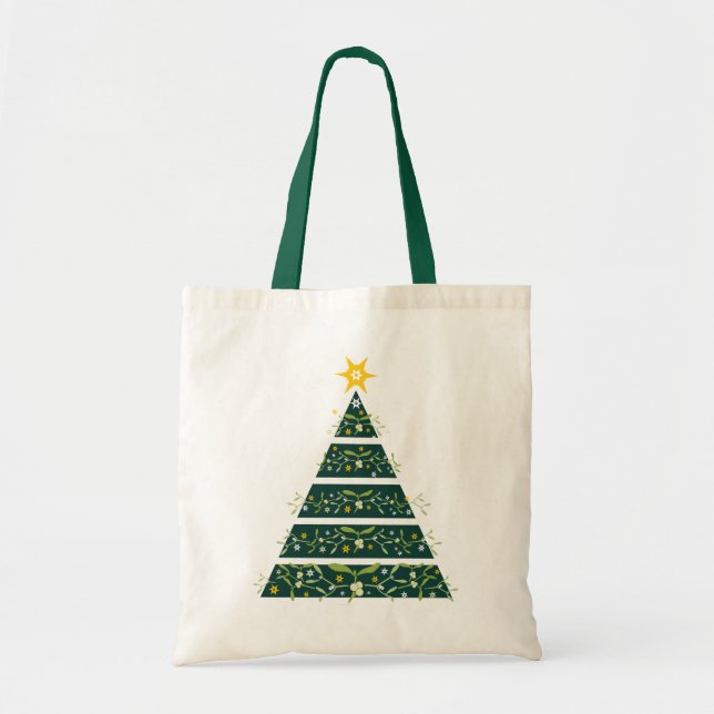 Weihnachtsbaumsaisontasche des Mistelzweiges grüne Tragetasche (Vorne)