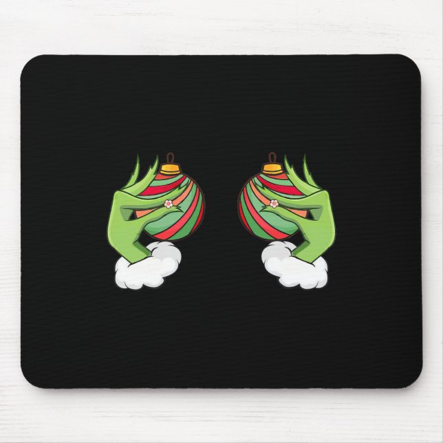 Weihnachtsbaumschmuck Brust Lustige Weihnachten  Mousepad (Vorne)