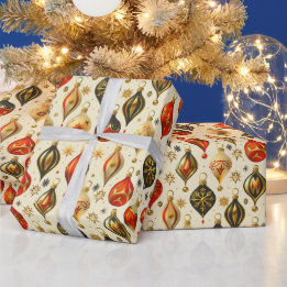 Weihnachtsbaumschmuck Farbige Goldene Gestaltung Geschenkpapier