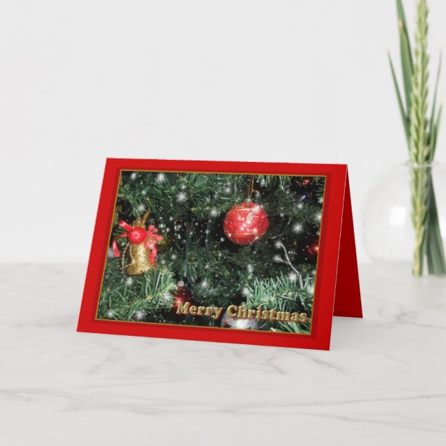 Weihnachtsbaumschmuck Feiertagskarte (Vorderseite)