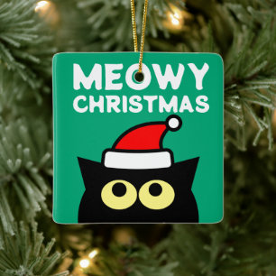Weihnachtsbaumschmuck für Katzenliebhaber Keramikornament