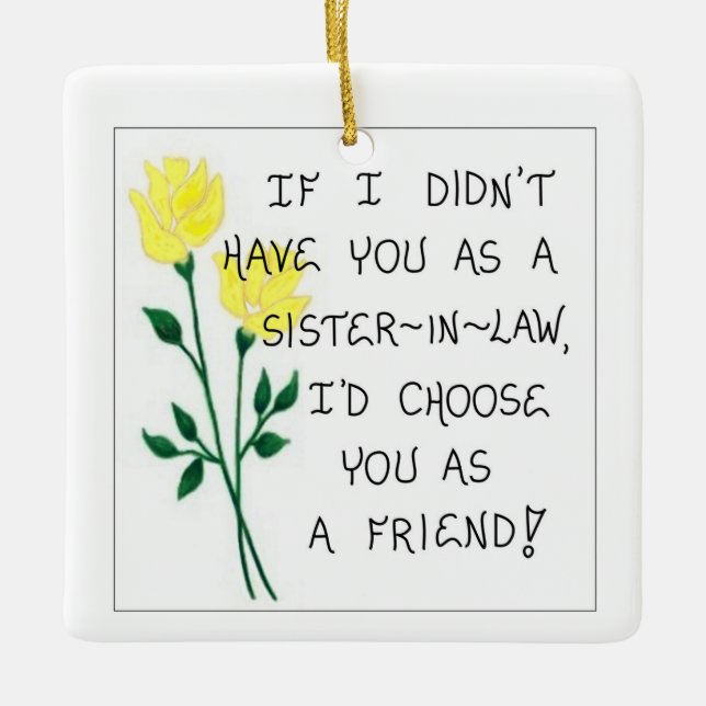 Weihnachtsbaumschmuck - Geschenk für Schwester - i Keramikornament (Vorderseite)