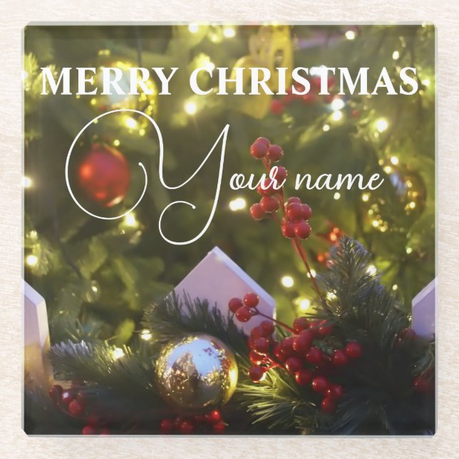 Weihnachtsbaumschmuck Glasuntersetzer (Vorderseite)