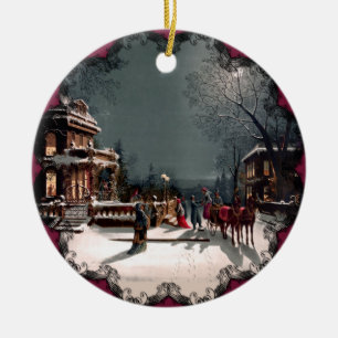 Weihnachtsbaumschmuck im viktorianischen Stil Keramik Ornament