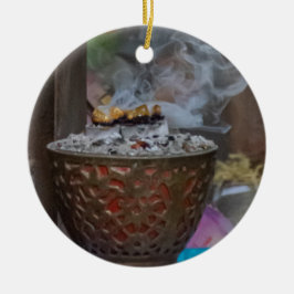 Weihnachtsbaumschmuck im Weihrauchbrenner Keramik Ornament